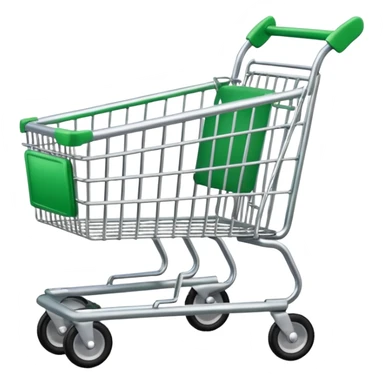 AN EMPTY GREEN SHOPPING TROLLEY sticker