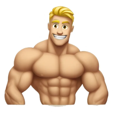 Muscle flexing guy in picture frame sticker