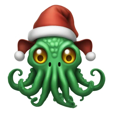 cthulhu with Christmas hat sticker