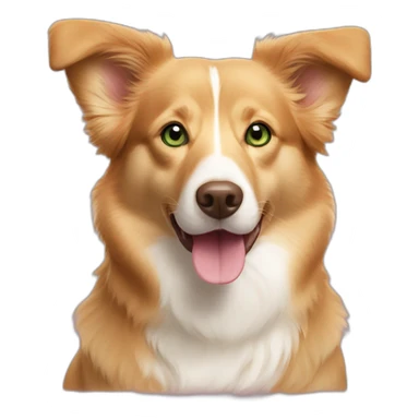Cute Duck tolling retriever corgi mix green eyes sticker