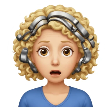 mother with blond curly hair shocked sticker