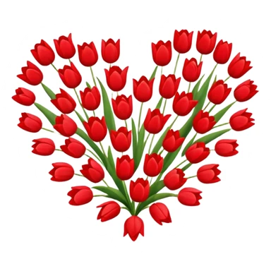Heart of tulips  sticker