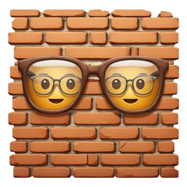 Brick wall with glasses sticker