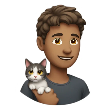 man with cat sticker