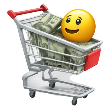 shopping cart with $100K  sticker
