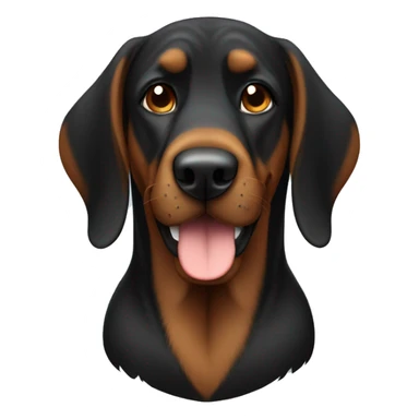 smiling black and brown bloodhound  sticker