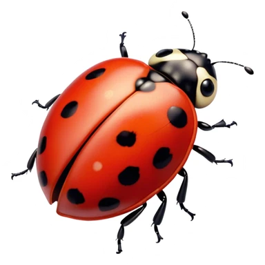 Cinematic Noble Ladybug Portrait Emoji, Poised and charming, with a tiny, rounded red shell adorned with crisp black spots, delicate antennae, and bright, observant eyes, Simplified yet sharply detailed features, highly detailed, glowing with a soft, scarlet radiance, high shine, intelligent and spirited, stylized with an air of natural whimsy, focused and alert, soft glowing outline, capturing the essence of a watchful ladybug that appears ready to scuttle out of the screen with effortless grace! sticker