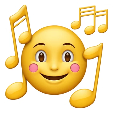 Thank you emoji with musical notes sticker