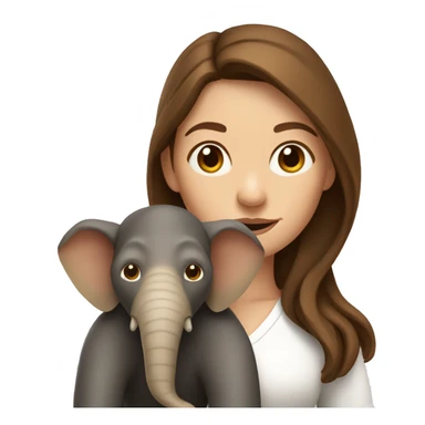 French woman with long brown hair, with a monkey on her shoulder, riding an elephant sticker
