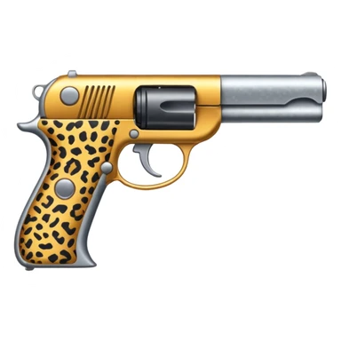 gun with leopard print pattern sticker