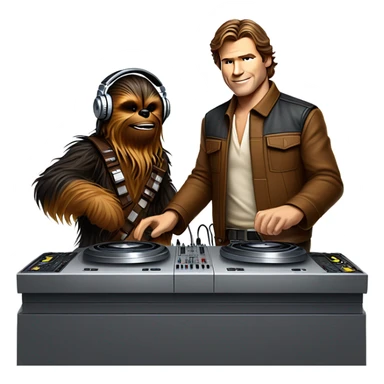 Han Solo and Chewbacca as DJs sticker
