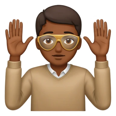 Man covering his eyes with his hands sticker