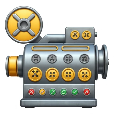 very big machinery or machine system with many buttons sticker