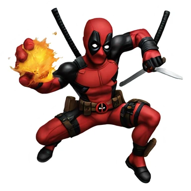 Deadpool smashing sticker