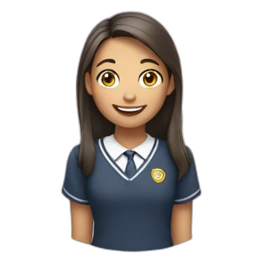 Smiling schoolgirl sticker