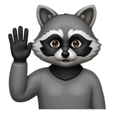 A raccoon giving a salute sticker