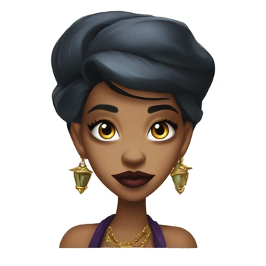 Warcraft Rihanna gem collector in Uncle Scrooge style, mysterious eyes, intricate lips, masterpiece pose sticker