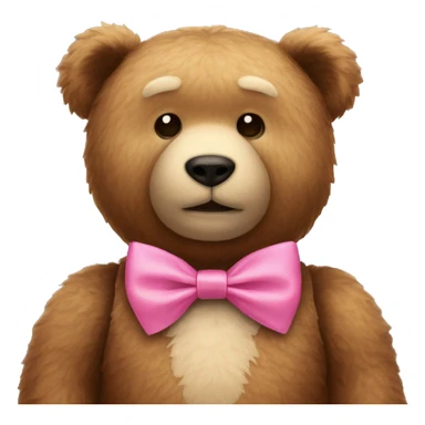 teddy bear with a pink bow tie sticker