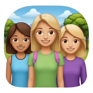smiling girl with friends outdoors sticker