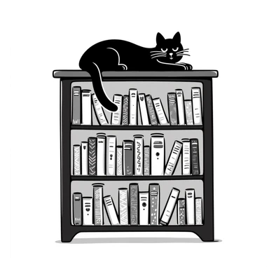 Cozy bookshelf filled with books of different sizes and colors sticker