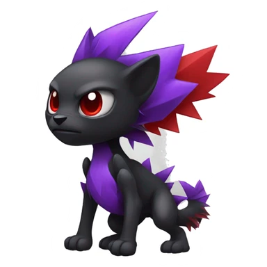 Black and purple and red edgy punk vernid Fakemon full body sticker