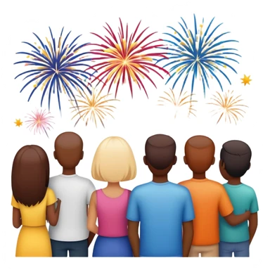 group of people watching fireworks sticker