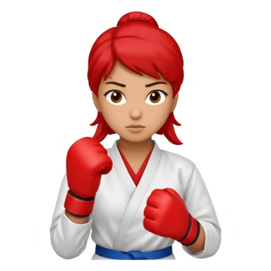 karate lady, red glove sticker