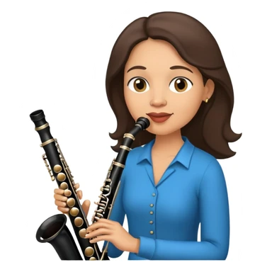 Light skin, brunette  49 year old playing the clarinet sticker