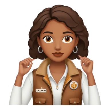 female sport coach with coach vest sticker