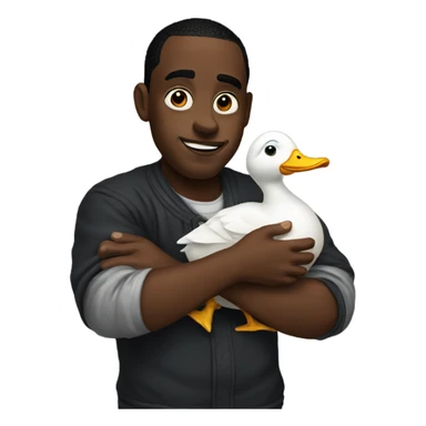 Diddy holding a duck sticker