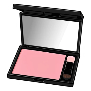 Black square shaped pink blusher compact makeup sticker