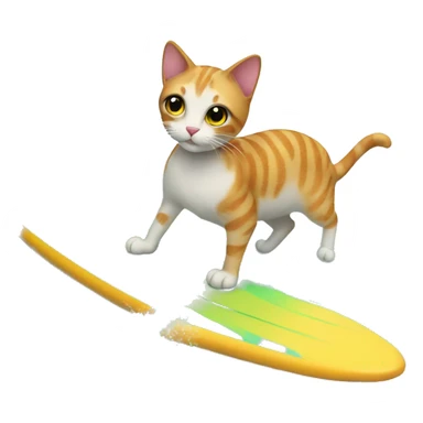 cat on  surfboard sticker