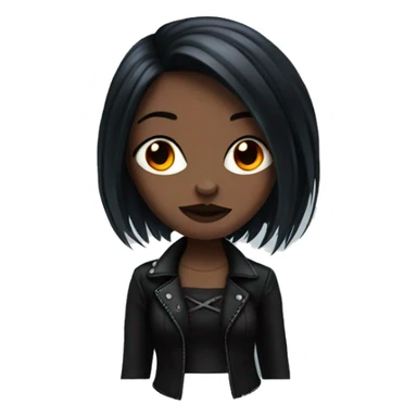 goth girl with black and red hair sticker