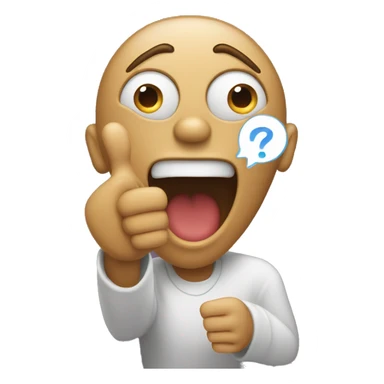 someone projecting their voice saying "boo" with a thumbs do sticker