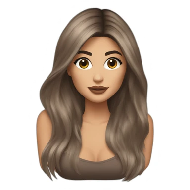 kylie jenner with brown and long hair sticker