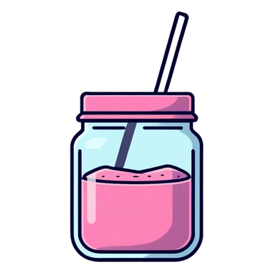 pink smoothie in a jar sticker