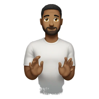 Calm emoji with sal hand sticker