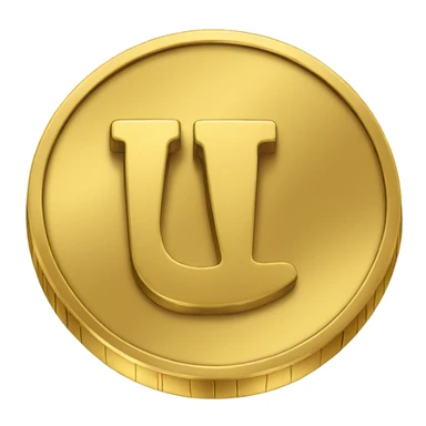 gold coin "W" letter sticker