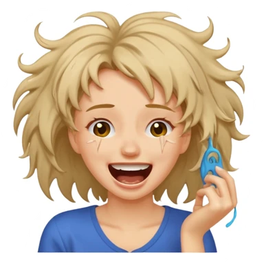 Laughcrying ripping hair out female sticker