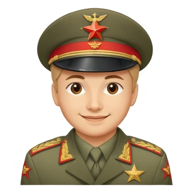 Smile with soviet military unifom cap of airforces sticker