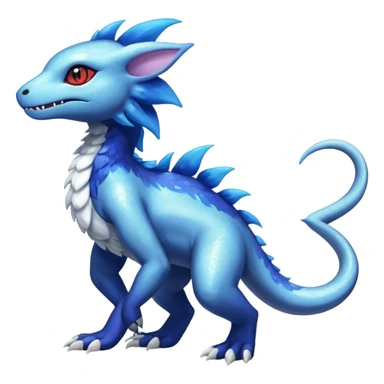 White glossy soft silky furry iridescent Salandit-Litleo-Absol-Shinx-fusion-hybrid, full body sticker