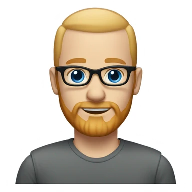 White groom with black glasses blue eyes no hair and strawberry blonde long straight beard  sticker