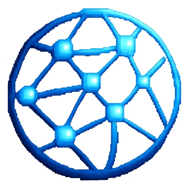 Add more 3D depth and realism to this network globe icon, enhance shading, lighting, and subtle reflections, keep pixel art influence, and maintain a transparent background. sticker