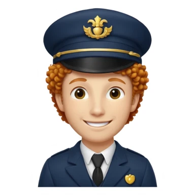 bellboy face big curly hair ginger bellboy hat sticker