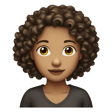 Dark brown Curly haired, light skinned girl sticker