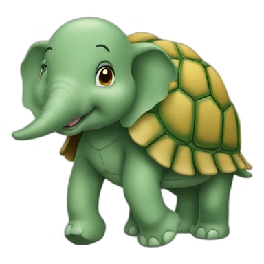 Tortue sur éléphant sticker