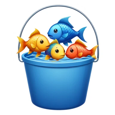 fishes in bucket sticker