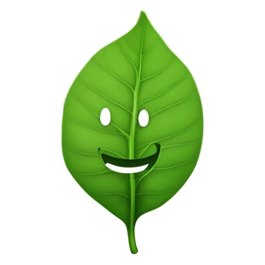 A leaf with a big smiley face  sticker