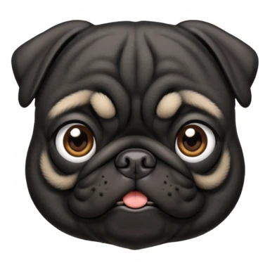 Black pug sticker