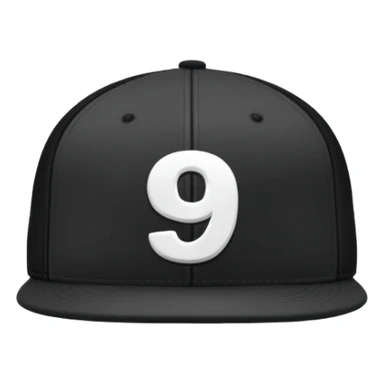 black cap with number “9” on it sticker